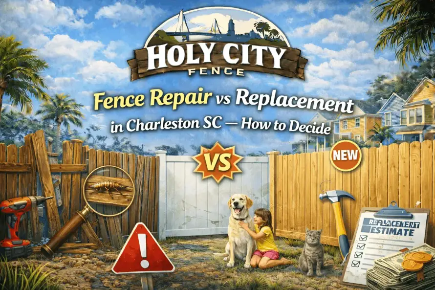 Fence Repair Vs Replacement in Charleston